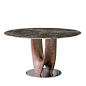 Axis Round Small Table with Bronzed Glass Top by Stefano Bigi - Shop Pacini & Cappellini online at Artemest