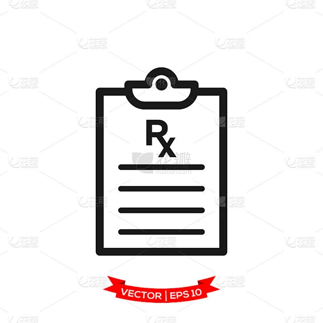 处方药物在时尚的平面设计，RX矢量图标素材-花瓣网