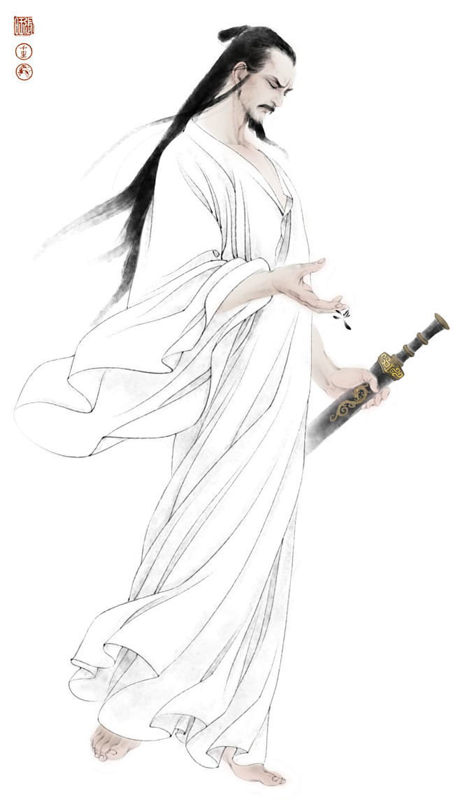 张旺数字中国画屈原