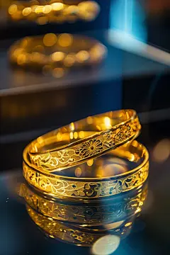 黄金花丝手镯商业饰品摄影