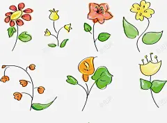 手绘花卉矢量图高清素材 彩色 手绘 插图 植物 简笔画 花 花卉 矢量图 免抠png 设计图片 免费下载
