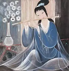 纤裳飘袂若舞。清妆柳眉轻描，绰约如许。 泠泠弦音，漫传今宵心语。 此生约、休负人心，携子手、风雨同赴。 共沉沦、天上人间，美眷效神侣。 图：林风眠仕女画 更多精彩敬请关注：@书画界  #书画知识大全##书画界#
