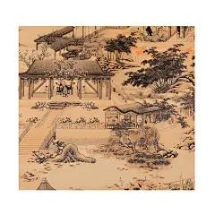 古典中式墙纸传统清明上河图大观园壁纸饭店茶楼茶室背景墙纸酒店-淘宝网