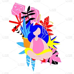 抽象拼贴画,抽象,纸,分离着色,鸡尾酒,计算机,几何形状,清新,简单,花