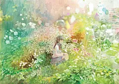 不自觉地会被引往大自然。绿色风景特辑 : 寒冬结束后，树木的绿色逐渐鲜明起来了。在暖洋洋的阳光照射下，是不是很想悠闲地享受一下森林浴或是去野餐呢？ 无论是充满柔和氛围的林荫小道，还是郁郁葱葱的森林深处……。阳光透过层层树叶，就像蒙上了一层绿色的滤镜一般，走在下面似乎可以消解平日里的压力呢。今天，就为大家送上描绘了在享受散步的乐趣的过程中，会被吸引到一个奇妙空间的“绿色风景”的插画作品特辑。快来看看吧。