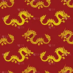 无缝图案与龙。