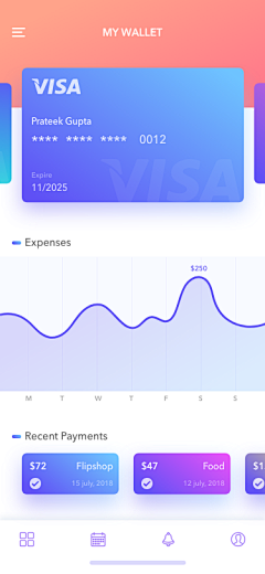 烟火旅行采集到钱包金融ui