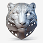 雪豹动物头3D模型