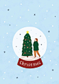 winter illust snow Illustrator graphic painting   Christmas woman