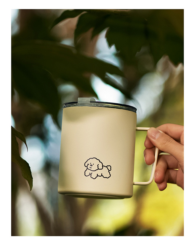 CANUP带盖马克杯保温咖啡杯304不锈...
