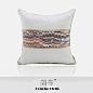 【简布Concise Cloth】新中式米白色肌理拼羽毛弧形图案抱枕沙发样板房酒店别墅创意方枕-淘宝网