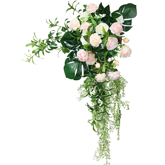 婚庆森系花艺拱门四方亭角花花排花墙婚礼舞...