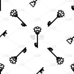 黑白图片,钥匙,华丽的,纺织品,自然美,古董,哥特式风格,复古,绘制,剪影