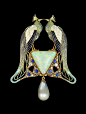 Peacock Pendant, 1901. 
Gold, enamel, opal, pearl, diamonds.