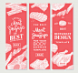 Hand drawn meat vertical banners Free Vector