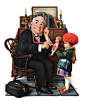 Doctor and Doll, Luigi Lucarelli : Norman Rockwell has been a huge inspiration for me, he had masterful control in not only painting, but in capturing story and life in his work. I wanted to try and replicate one of my favorites here while playing with th