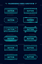 科技边框按钮机械几何图案UI元素控件素材集 按钮 按键 科技感按钮 按钮UI UI素材集合 抽象几何边框 工业风 机械感 边框素材 按钮元素