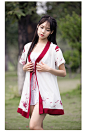 软妹日系巫女红色三生彼岸花图案两穿和风连衣裙披肩防晒服外套-淘宝网