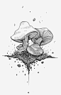 手绘蘑菇png免抠素材_新图网 https://ixintu.com 白描 蘑菇 菌类 插画 手绘 卡通