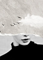 Minimal collage by dada 22 | metal posters - Displate #collage #minimal #baw #face #bird