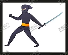 手绘忍者剑客 【酷图网】手绘忍者剑客,手绘忍者,手绘剑客,忍者,剑客