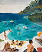 #FD Art# 來自美國藝術家Angela Mckay的水彩畫作品，夏日是游泳的季節。 ​​​​