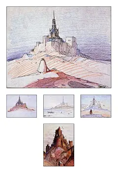 漫画大师Moebius为电影Willow (1988)做的概念设计。 ​​​​