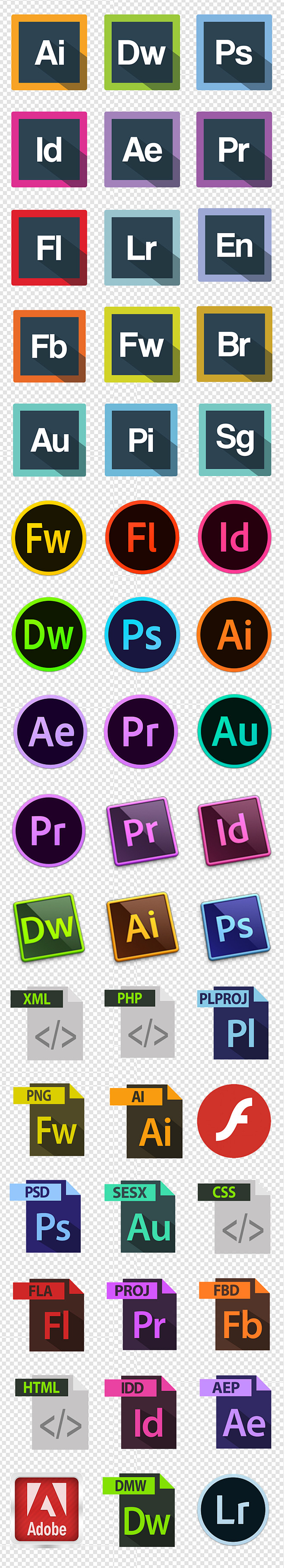 Adobe公司软件图标标志免扣素材
