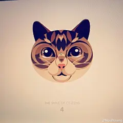 NodYoung：用手机翻拍了电脑屏幕，还特意留了个＂小手＂在猫咪的鼻子上。这张壁纸我用了很长时间〜 No.3 My Katy #wallpaper#