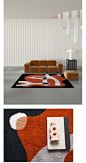 【青山美宿】北欧抽象地毯卧室现代轻奢艺术拼接床边垫客厅INS风-淘宝网