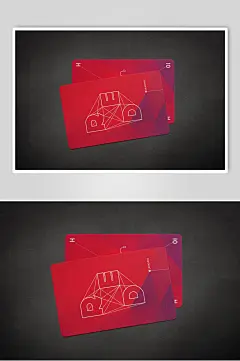 线条英文字母黑色背景名片卡片样机