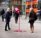 Some show-stopping nail polish! Great outdoor installation.