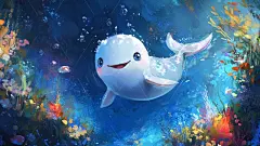 海底的白鲸高清模板免费下载-趣麦麦图