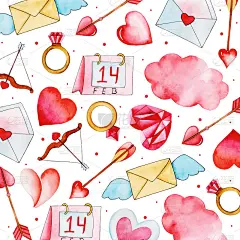 水彩情人节图案背景