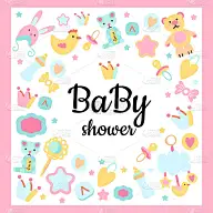 Design template card with hand lettering for baby 