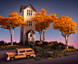 Elusive One on Twitter : “A house in autumn, designed and rendered with #MagicaVoxel (color adjustments in PS)”