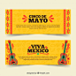 Set of cinco de mayo banners with traditional elements Free Vector