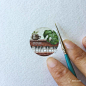 手绘微型多肉植物插画 by wenchenhong - 手工客，高质量的手工，艺术，设计原创内容分享平台