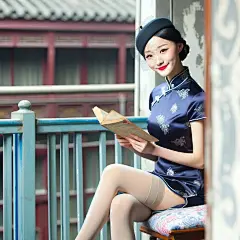 侬晓得伐？宝蓝色旗袍捞有腔调呃!_4_本源AI工作室_来自小红书网页版