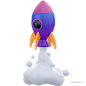 Rocket-2 - @到位啦UI素材 探索宇宙3D图标模型
