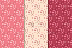 樱桃红几何图案。无缝模式集