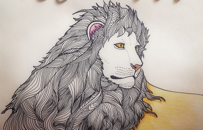 线描狮子