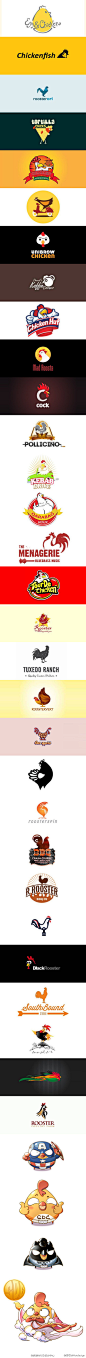 好设计Hotdesign：【创意动物logo设计欣赏第十弹】之“鸡”篇——最熟悉的东西总是让人无从下手，看看这些千奇百怪的logo鸡，是否唤起了新的联想？战斗鸡、肯德鸡、獠麝鸡神马的最有爱了