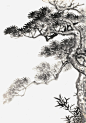 手绘黑色水墨松树高清素材 迎客松 设计图片 免费下载 页面网页 平面电商 创意素材 png素材