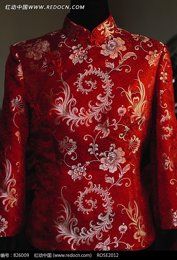 吉祥凤纹花草图案中国传统服装图片(编号:...