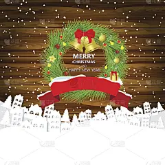 圣诞的背景是白城和雪花的散景