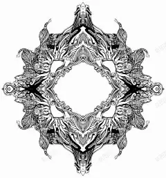 神兽对称插画纹身