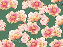 牡丹蝴蝶国潮花卉插画海报背景图片下载