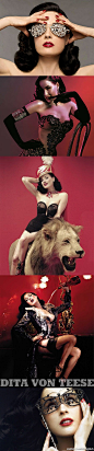 Dita Von Teese。我自己拼的红色系列。美人深处，暗影流香 ​​​​