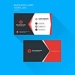 红黑创意名片模板矢量素材